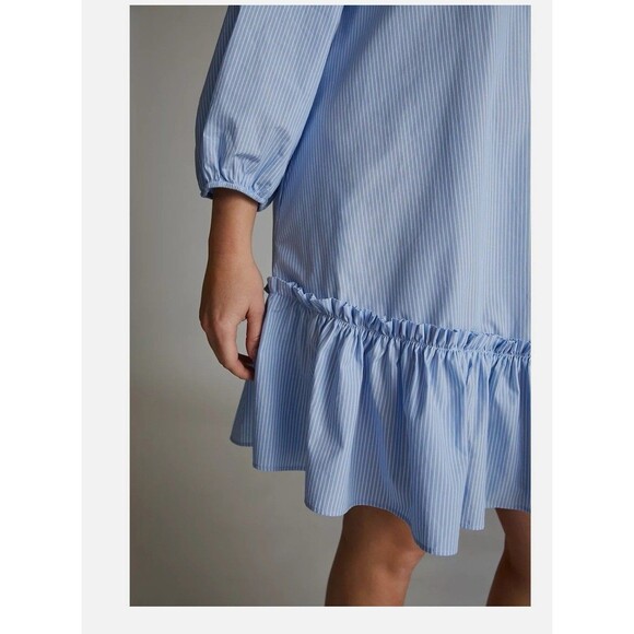 Maeve Anthropologie Sally Tunic Dress Women’s S Blue Striped Coastal Preppy - Picture 3 of 9